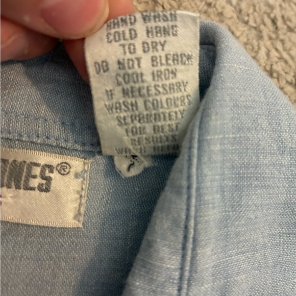 Vintage Victoria Jones Petites Embroidered Garden Short Sleeve Button Down Shirt - Picture 11 of 11